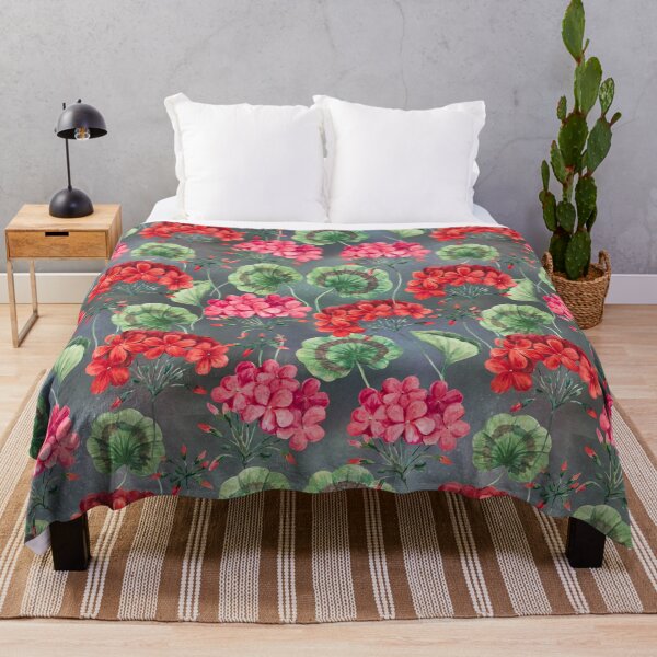 Item preview, Seamless pattern with watercolor painting of red geranium flowers  designed and sold by Robusta87.