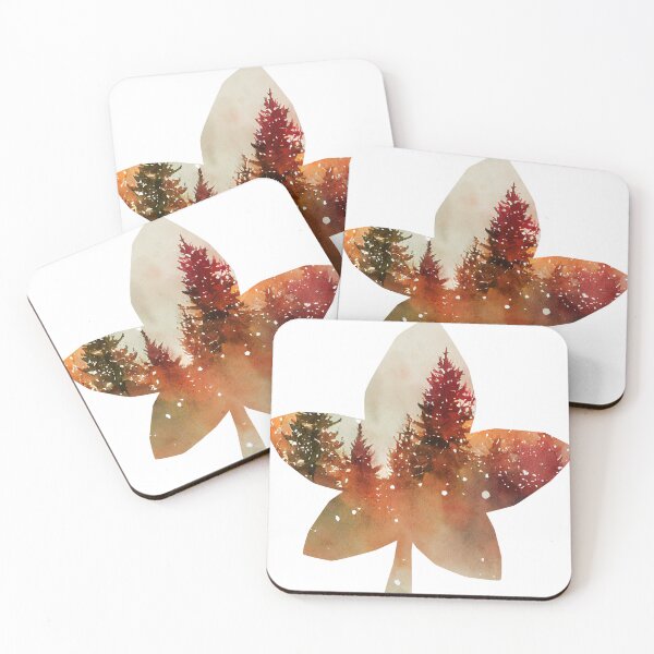 Item preview, Autumn Trees Mist - Leaf Shape designed and sold by CreativNode.