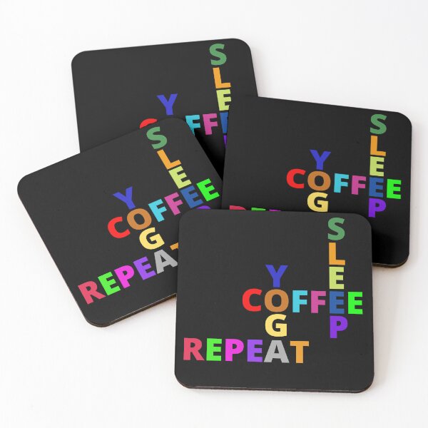 Item preview, Coffee Yoga Sleep Repeat sticker designed and sold by shirtkosa.