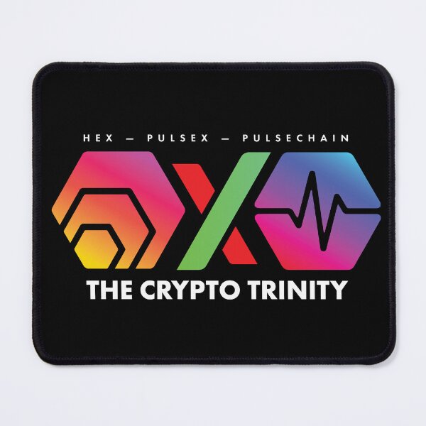 Item preview, The Crypto Trinity (Hex, Pulsechain and PulseX) on Black designed and sold by OnlyHexFans.
