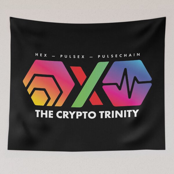 Item preview, The Crypto Trinity (Hex, Pulsechain and PulseX) on Black designed and sold by OnlyHexFans.