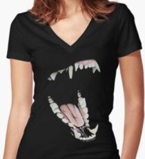 Wolf Teeth Women's Fitted V-Neck T-Shirt