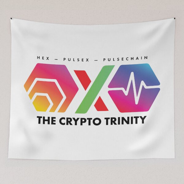 Item preview, The Crypto Trinity (Hex, Pulsechain and PulseX) on White designed and sold by OnlyHexFans.