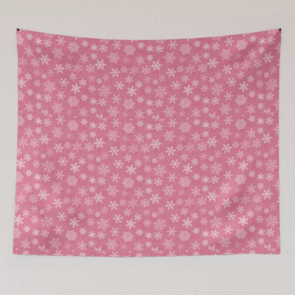 Item preview, Flakes Seamless Pattern - Pink Background with White Snow Flakes designed and sold by ImagesDesigns.
