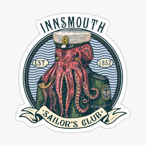 Vista previa del artículo con la obra «La sombra sobre Innsmouth Lovecraft Cthulhu Sailor», diseñado y vendido por GEEK-FACTORY-EU.