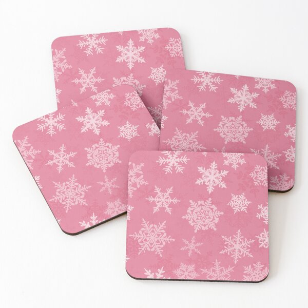 Item preview, Flakes Seamless Pattern - Pink Background with White Snow Flakes designed and sold by ImagesDesigns.