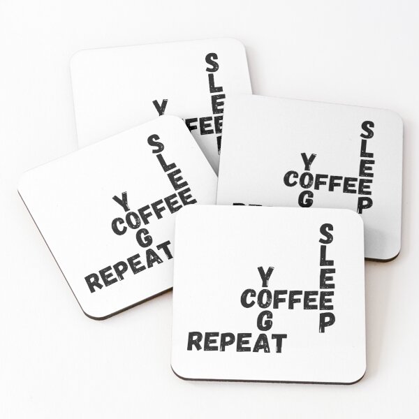 Item preview, Coffee Yoga Sleep Repeat, yoga gift designed and sold by shirtkosa.