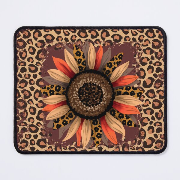Item preview, Big Fall Flower with Leopard Print Frame designed and sold by LanaDevon.