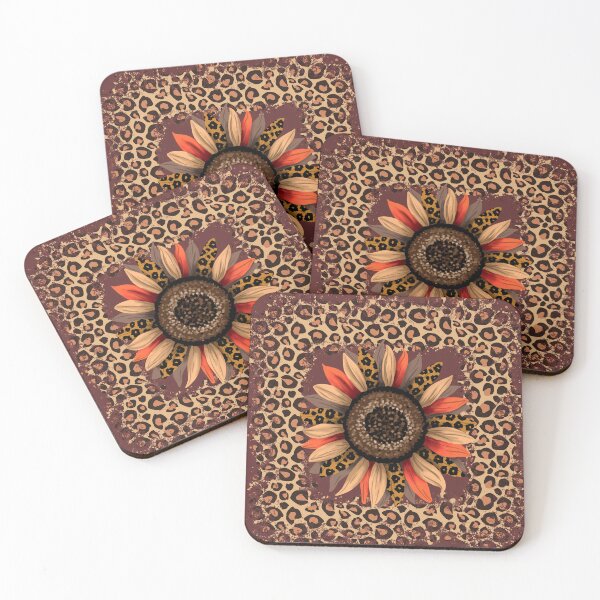 Item preview, Big Fall Flower with Leopard Print Frame designed and sold by LanaDevon.
