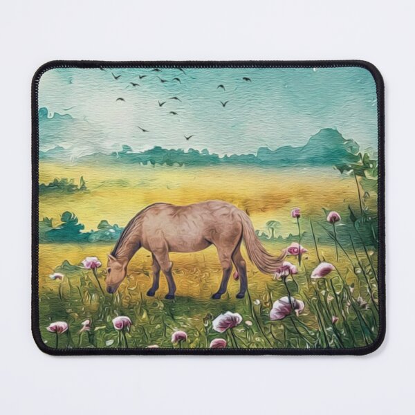 Item preview, Watercolor Horse Spring Flowers Field designed and sold by HappyLifeCreate.