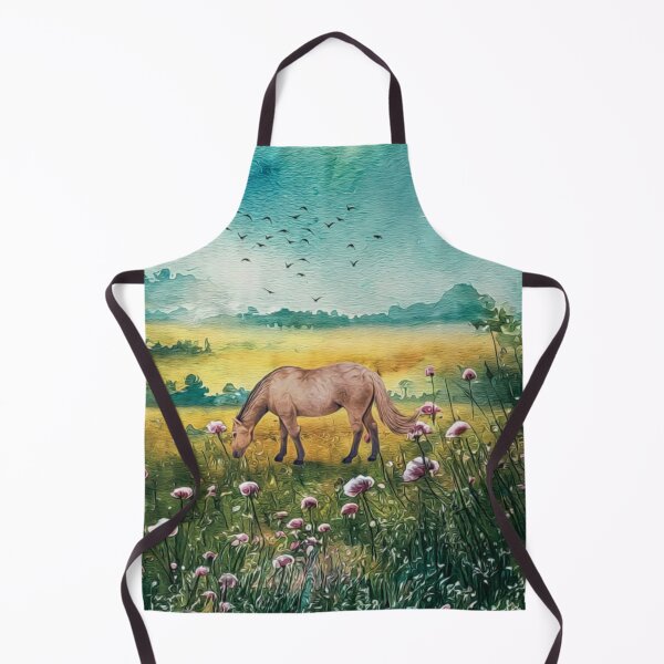Item preview, Watercolor Horse Spring Flowers Field designed and sold by HappyLifeCreate.