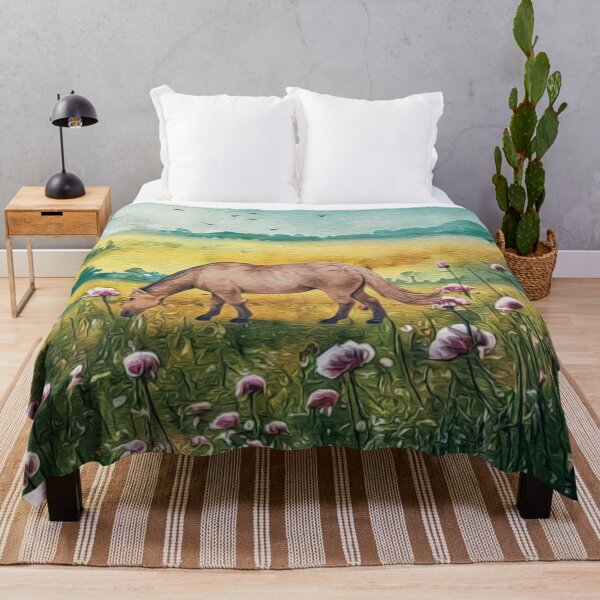 Item preview, Watercolor Horse Spring Flowers Field designed and sold by HappyLifeCreate.