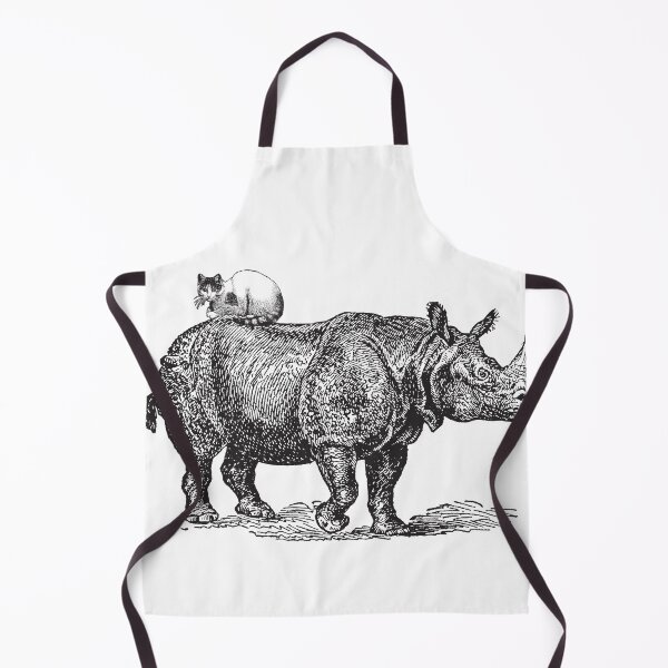 Item preview, Vintage print cat and rhino collage designed and sold by Schertel.