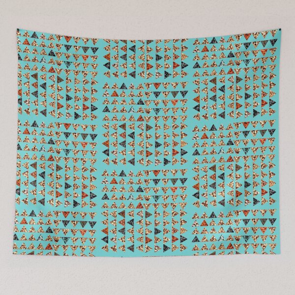 Item preview, Marbled triangles on blue background  designed and sold by LynseysArtShop.