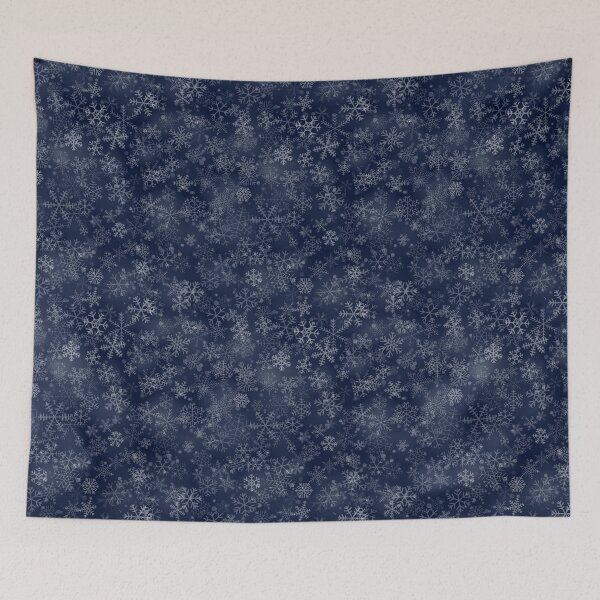 Item preview, Flakes Seamless Pattern - Blue Background with White Snow Flakes designed and sold by ImagesDesigns.