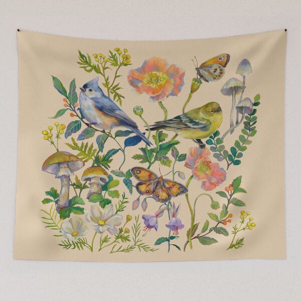 Item preview, Flower Birds Garden designed and sold by claramcallister.