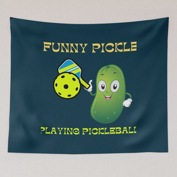 Item preview, funny pickle playing pickleball                designed and sold by dianyagami.
