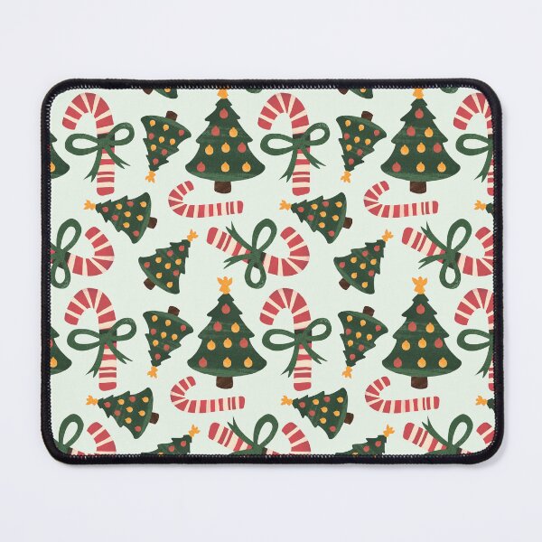 Artikelvorschau, Frohe Weihnachten niedliche Musterbäume und Zuckerstangen entworfen und verkauft von OverbeeDesigns.