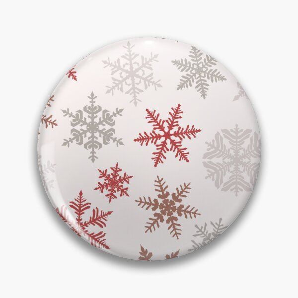 Item preview, Flakes Seamless Pattern - White Background With Red Snow Flakes designed and sold by ImagesDesigns.