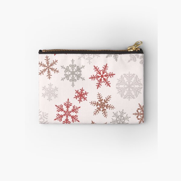 Item preview, Flakes Seamless Pattern - White Background With Red Snow Flakes designed and sold by ImagesDesigns.