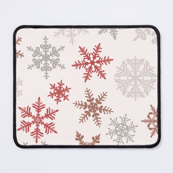 Item preview, Flakes Seamless Pattern - White Background With Red Snow Flakes designed and sold by ImagesDesigns.