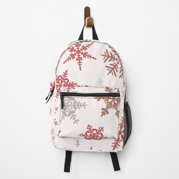 Item preview, Flakes Seamless Pattern - White Background With Red Snow Flakes designed and sold by ImagesDesigns.