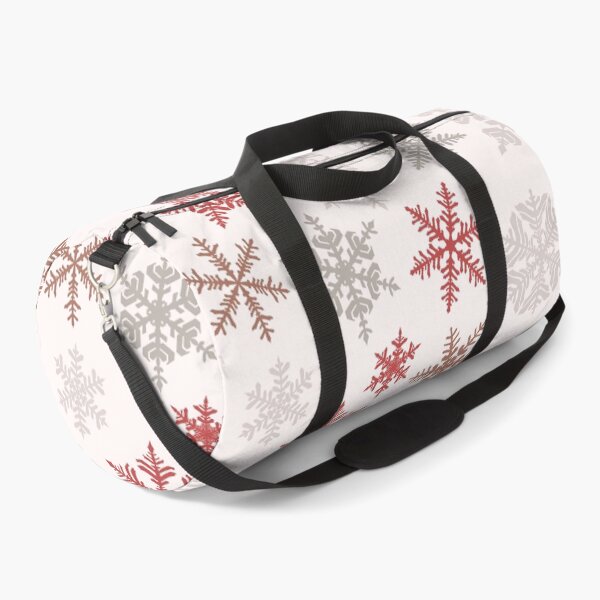 Item preview, Flakes Seamless Pattern - White Background With Red Snow Flakes designed and sold by ImagesDesigns.