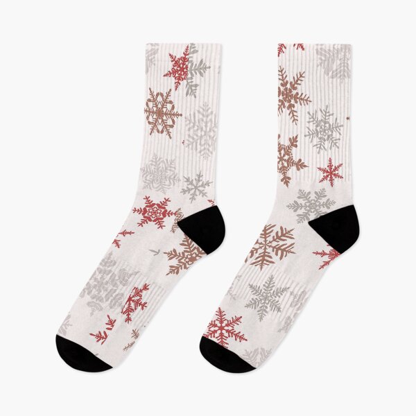Item preview, Flakes Seamless Pattern - White Background With Red Snow Flakes designed and sold by ImagesDesigns.