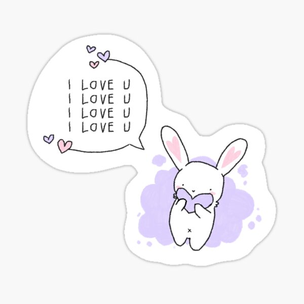 Cute Bunny I Love You Sticker