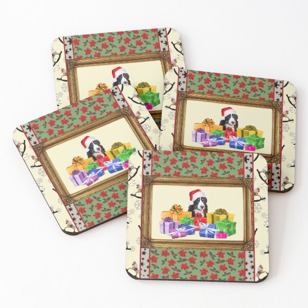 Item preview, Frame Bernese Mountain Dog Christmas Gifts - Christmas Passionate Flower pattern designed and sold by Move-Art.