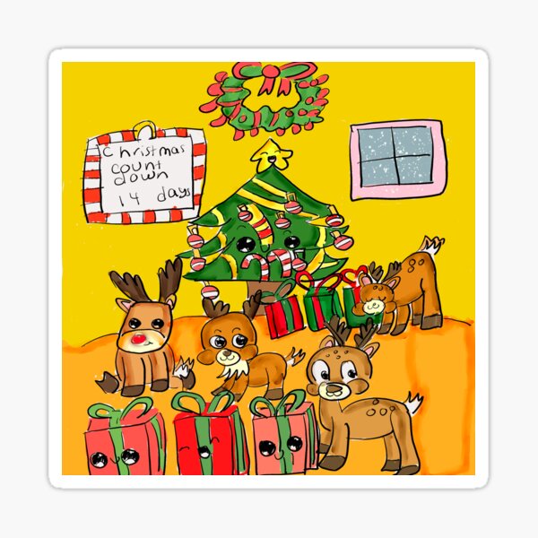 too-many-days-until-christmas-sticker-for-sale-by-h-artful-redbubble