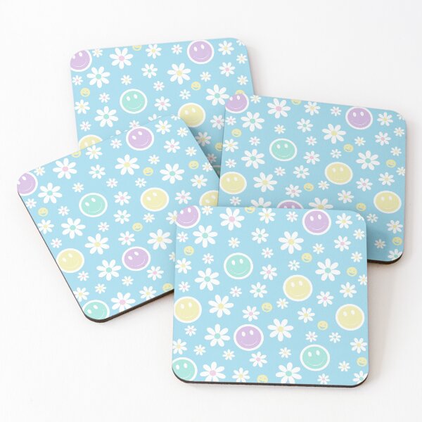 Item preview, Pastel Color Smiley Faces with Flowers - Spring Pattern designed and sold by gjsart.