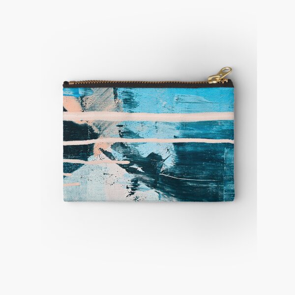 Aperçu de l'œuvre Lire entre les lignes : peinture abstraite colorée en bleu et corail par Alyssa Hamilton Art créée et vendue par Alyssa Hamilton Art.
