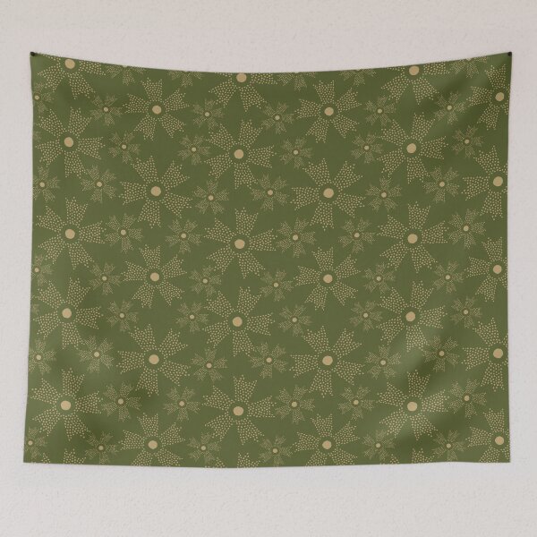 Item preview, Star Flowers green designed and sold by Colour Angel by KV.