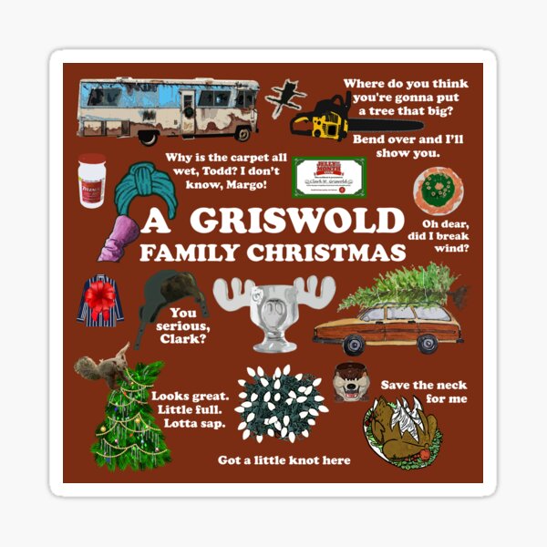"Vintage Red Christmas Vacation Griswold Family Christmas" Sticker for
