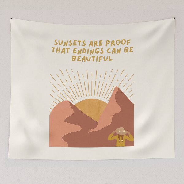 Item preview, Sunsets Are Proof That Endings Can Be Beautiful- Quote, Boho Sunset Hike  designed and sold by BohemiWANDERS.