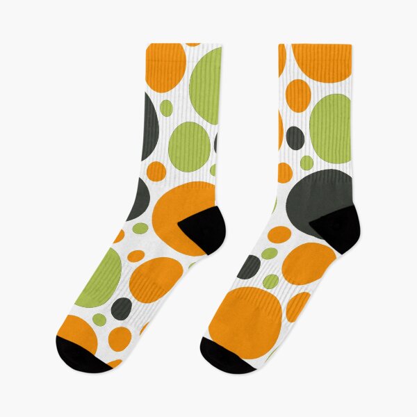 Item preview, Mid-Century Modern Orange, Olive And Black Big Dots Pattern designed and sold by DEC02.