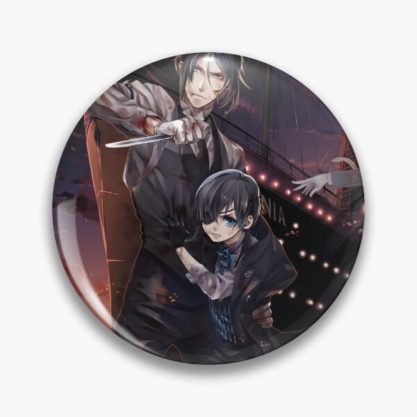 Kuroshitsuji Ciel Phantomhive Sebastian Grell Sutcliff Undertaker Butler  Anime Metal Badge Brooch Pins