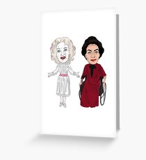 Whatever Happened to Baby Jane Inspired Bette Davis Joan Crawford Illustration Greeting Card