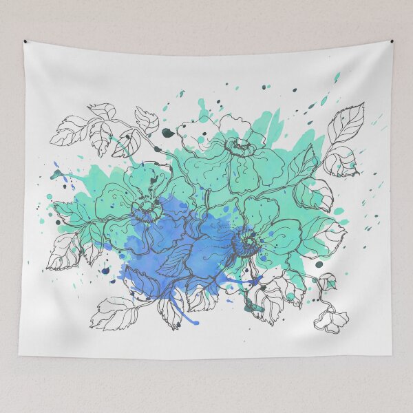 Item preview, floral pattern spring blue  designed and sold by lex-sky.