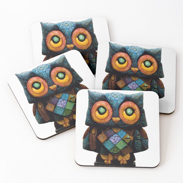 Item preview, Cute Patchwork Owl - Blue designed and sold by LeahTT.
