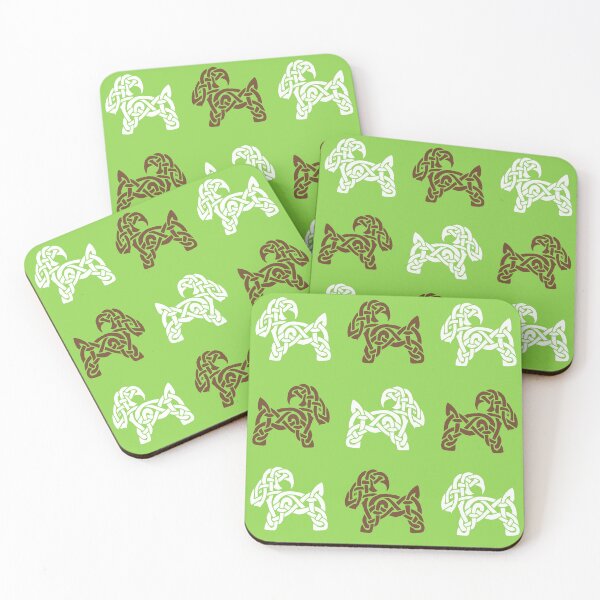 Item preview, Celtic Goats in White and Brown designed and sold by ingridthecrafty.