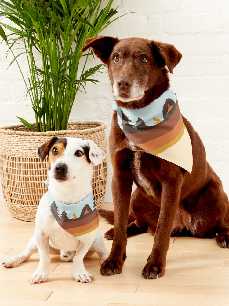Alternate view of Happy Camper (Retro, 70s, Camping) Pet Bandana