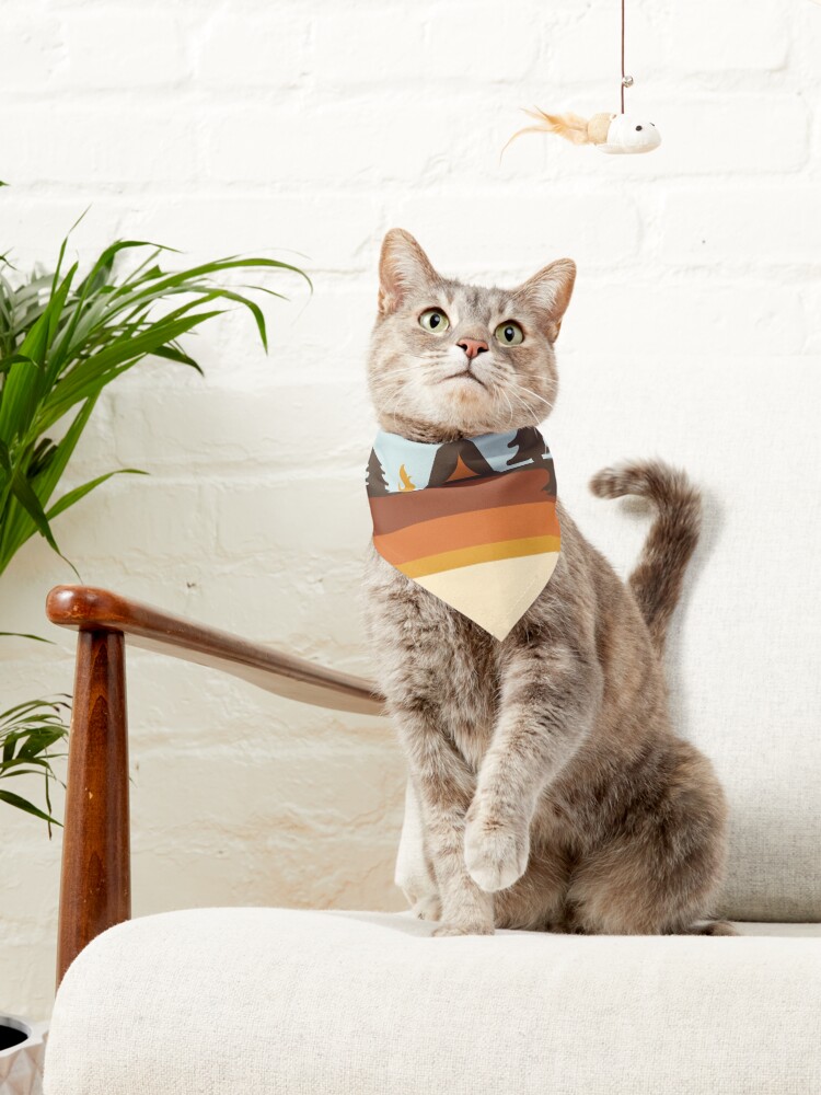 Alternate view of Happy Camper (Retro, 70s, Camping) Pet Bandana