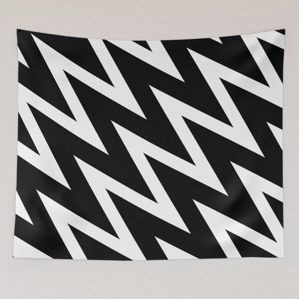 Item preview, Black and White Diagonal Zigzag Wavy Stripe Pattern designed and sold by All-Black-White.