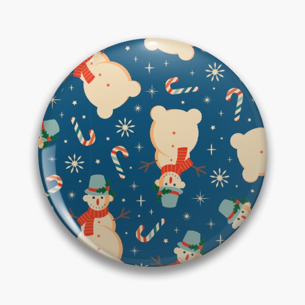 Item preview,  Christmas Seamless Pattern - Blue Background With Snowmen And Candy Cane designed and sold by ImagesDesigns.