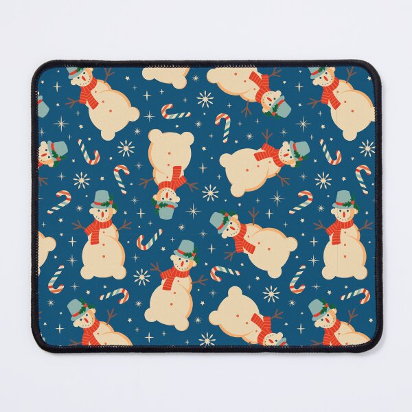 Item preview,  Christmas Seamless Pattern - Blue Background With Snowmen And Candy Cane designed and sold by ImagesDesigns.