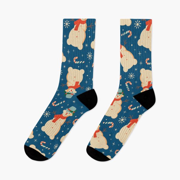 Item preview,  Christmas Seamless Pattern - Blue Background With Snowmen And Candy Cane designed and sold by ImagesDesigns.