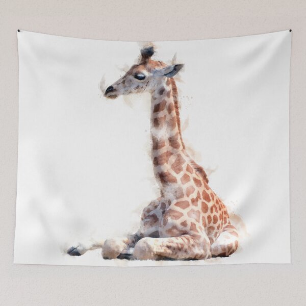 Item preview, Baby Giraffe Watercolour Artwork designed and sold by Typeglyphs.