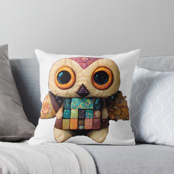 Item preview, Cute Patchwork Owl - Cream designed and sold by LeahTT.